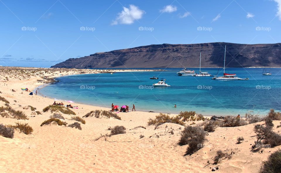 Summer holidays at La Graciosa, Canary Islands, Spain