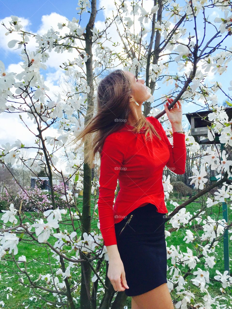 Woman enjoying spring