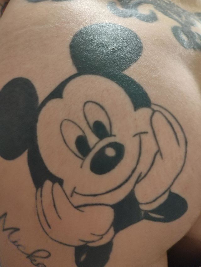 Here are our tattoos, to my wife and me.