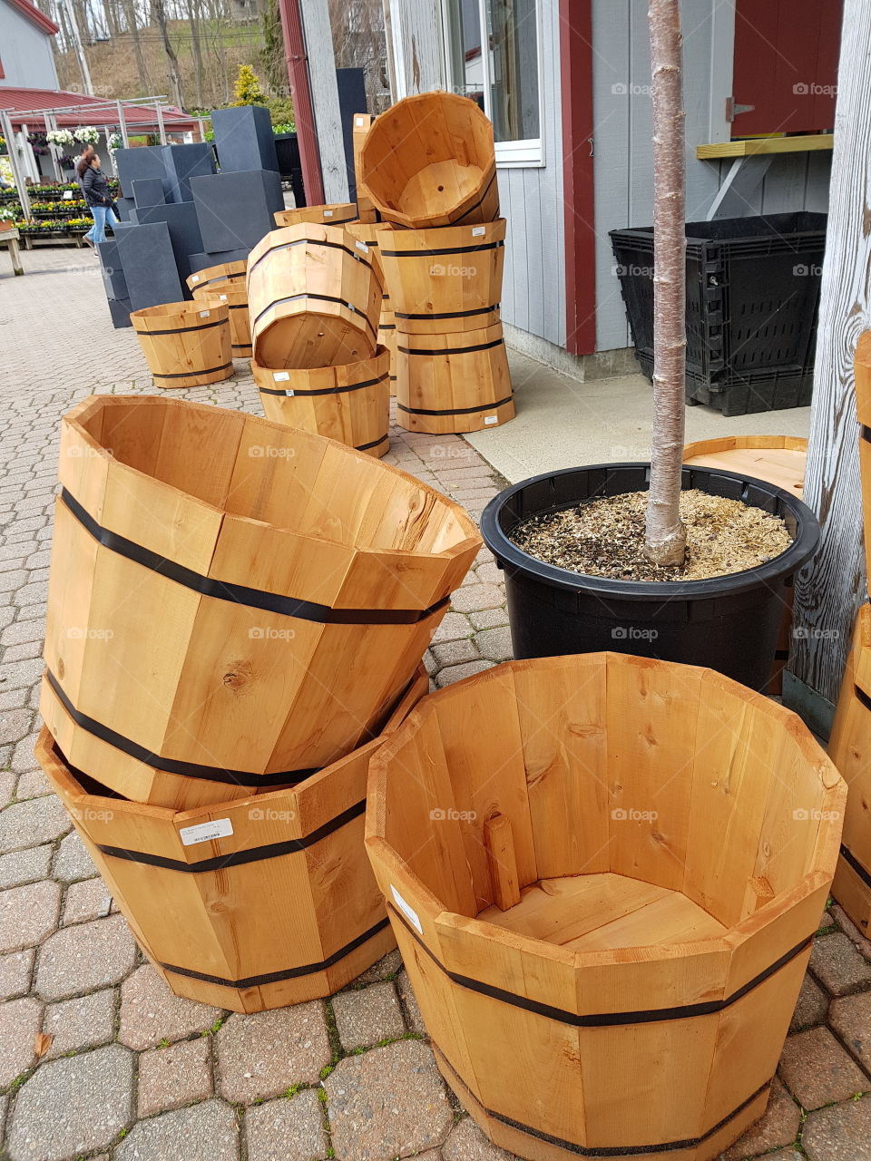 wooden pots