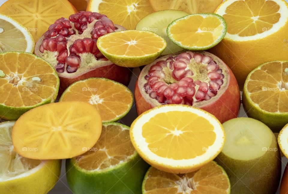 Delicious Vitamin C fruits background