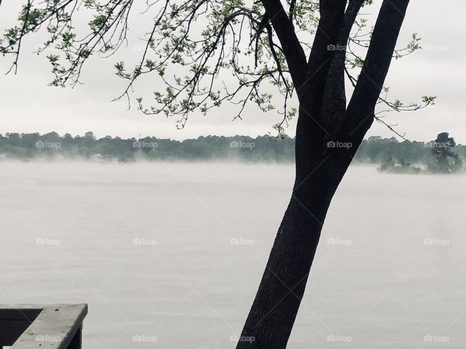 Cold spring day on the lake