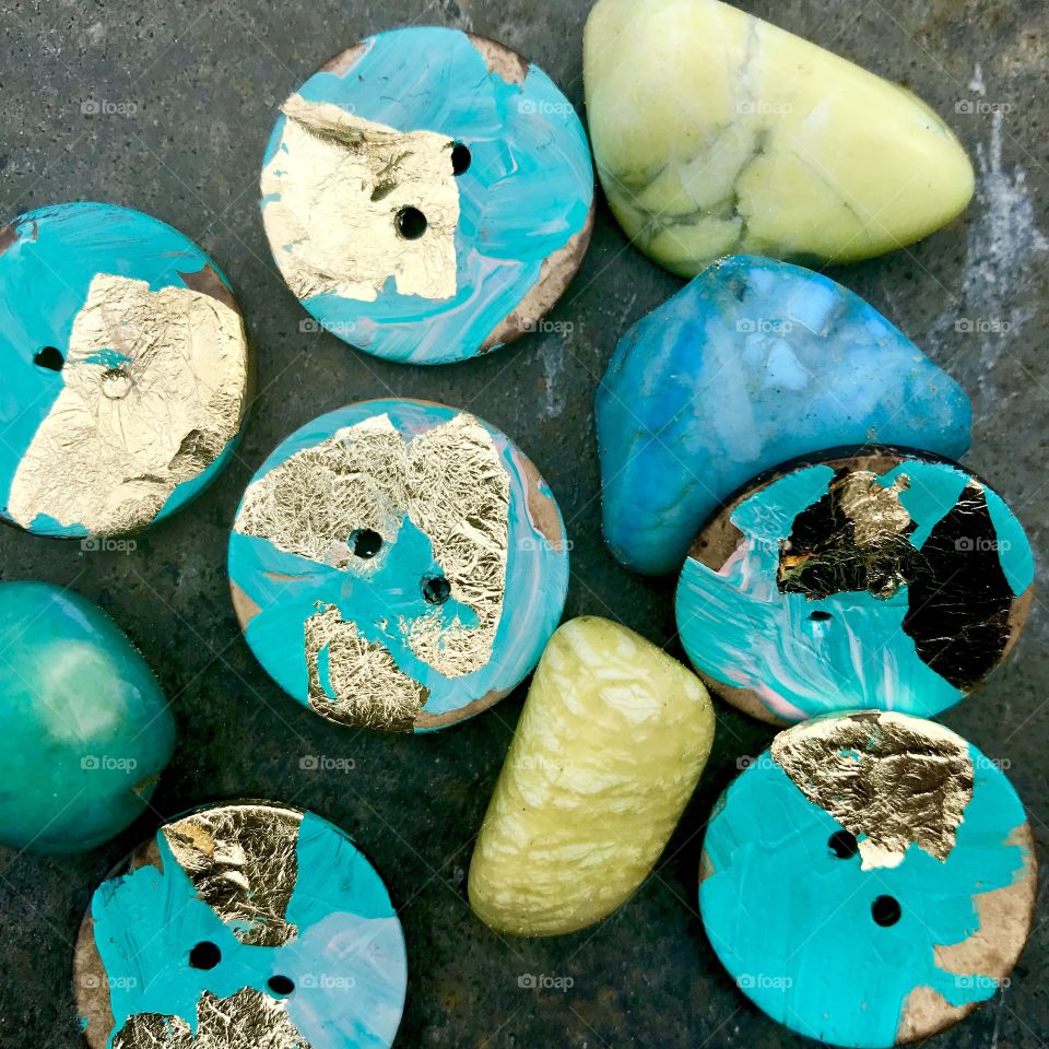 Close up nature study buttons stones texture