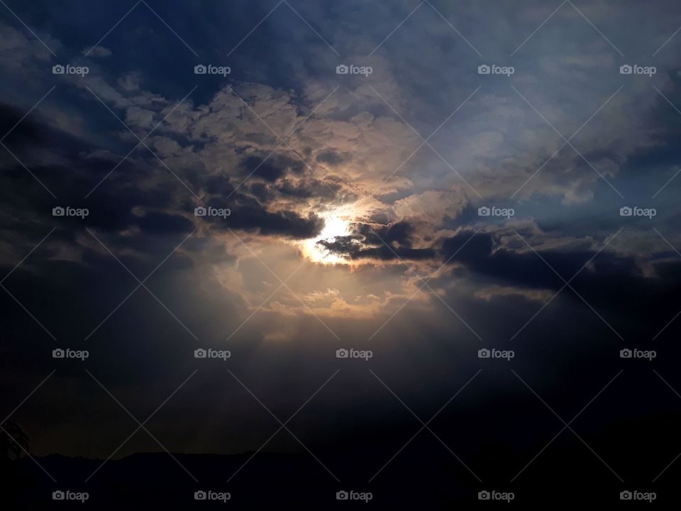 The dawn after thunderstorm and heavy rainfall