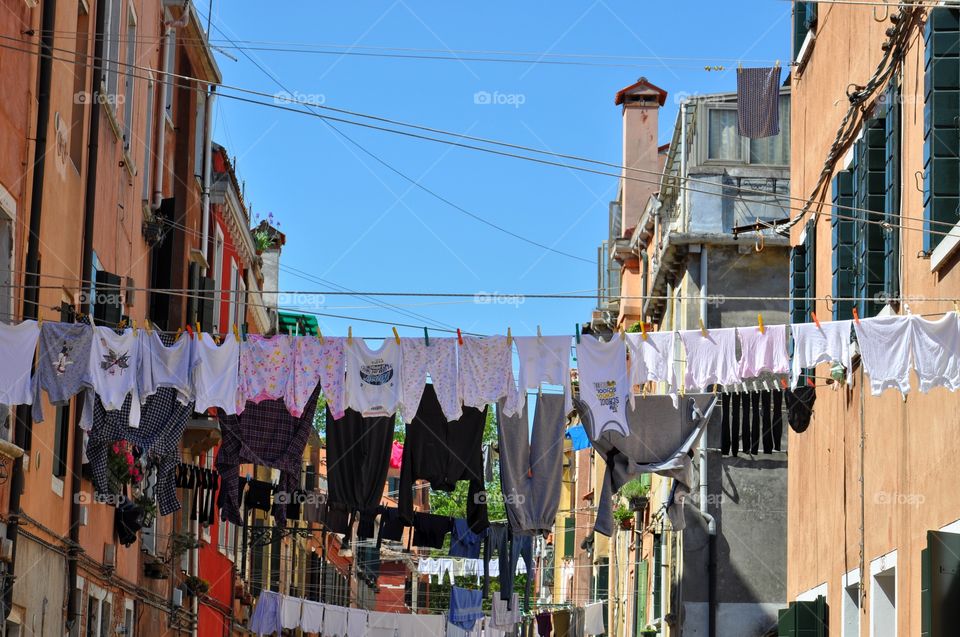 drying laundry in the Venice street