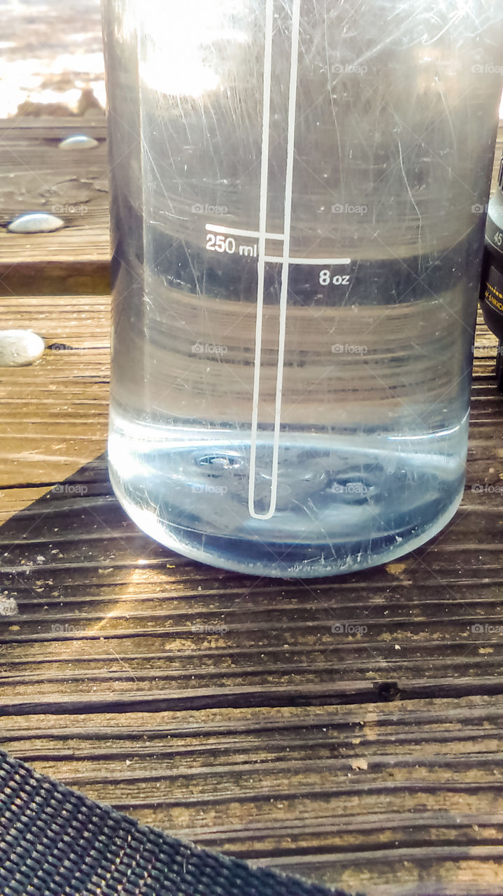 water bottle on the trail