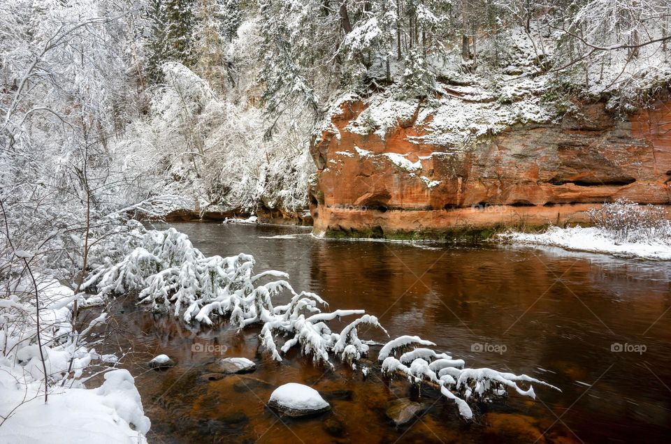 Winter. Nature. Snow. River.