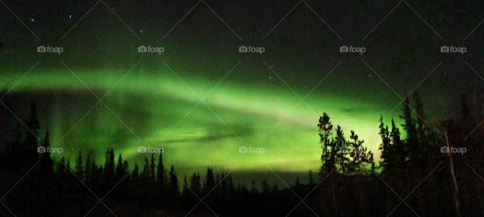 Beautiful lime green auroa borealis