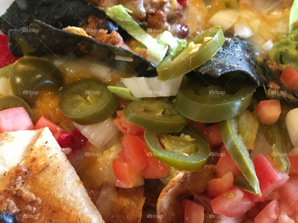 Nachos with jalapeños 