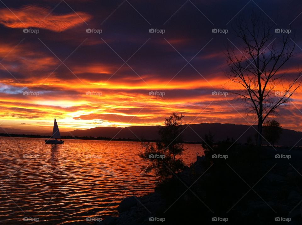 Sunset on Utah Lake