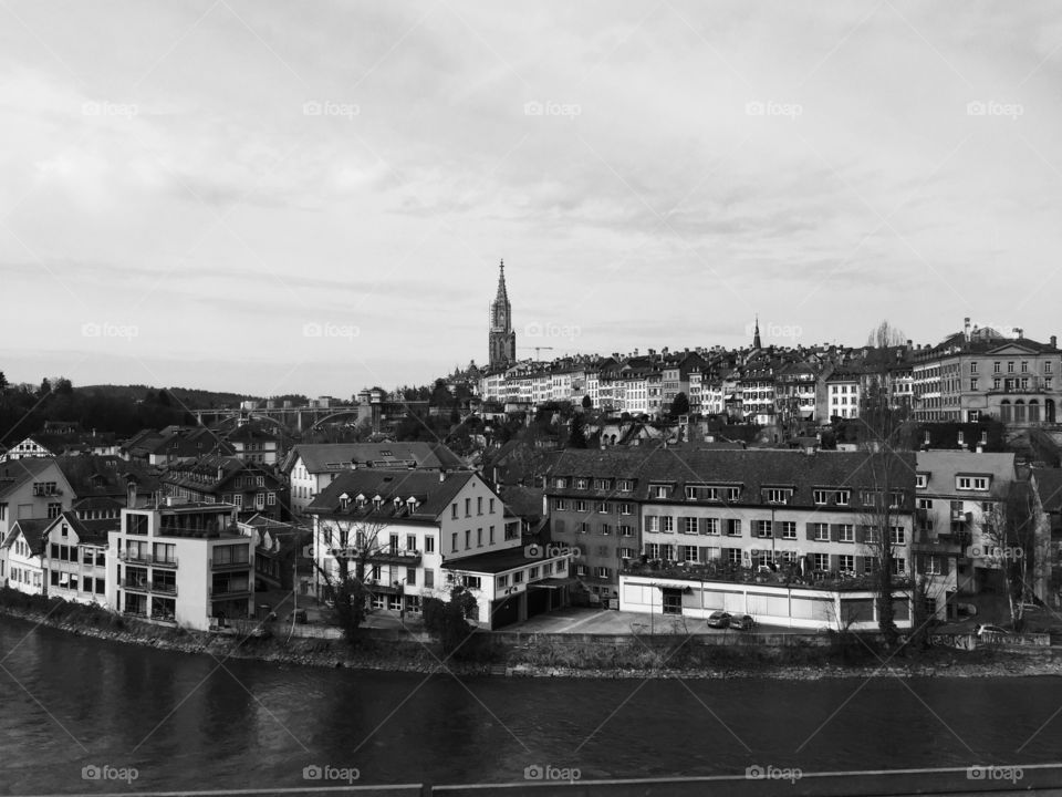 Landscape of the city of Bern. Switzerland ( Blacknwhite)