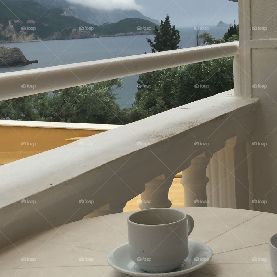 drinking my morning coffee by the ocean 
