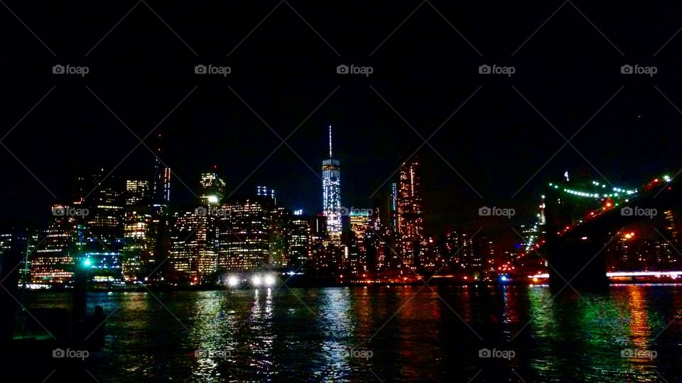 Manhattan skyline at night