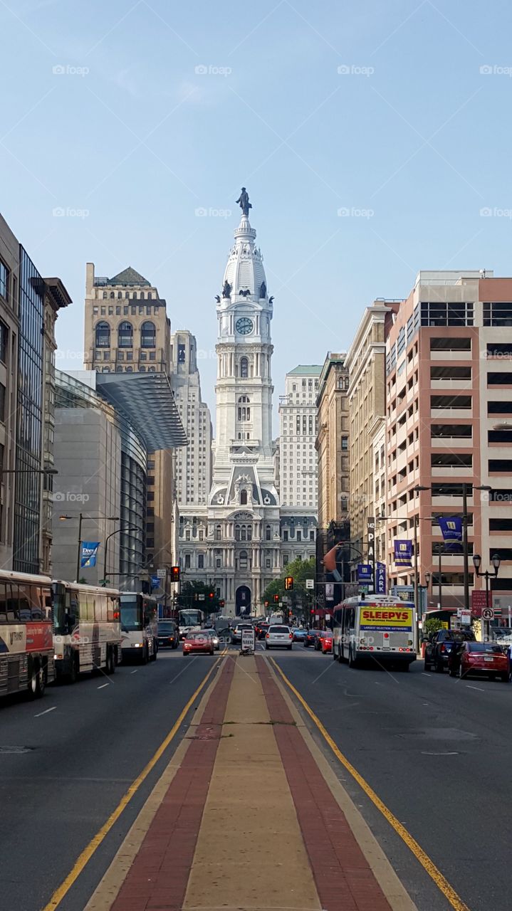 Broad Street and City Hall in Philadelphia, PA