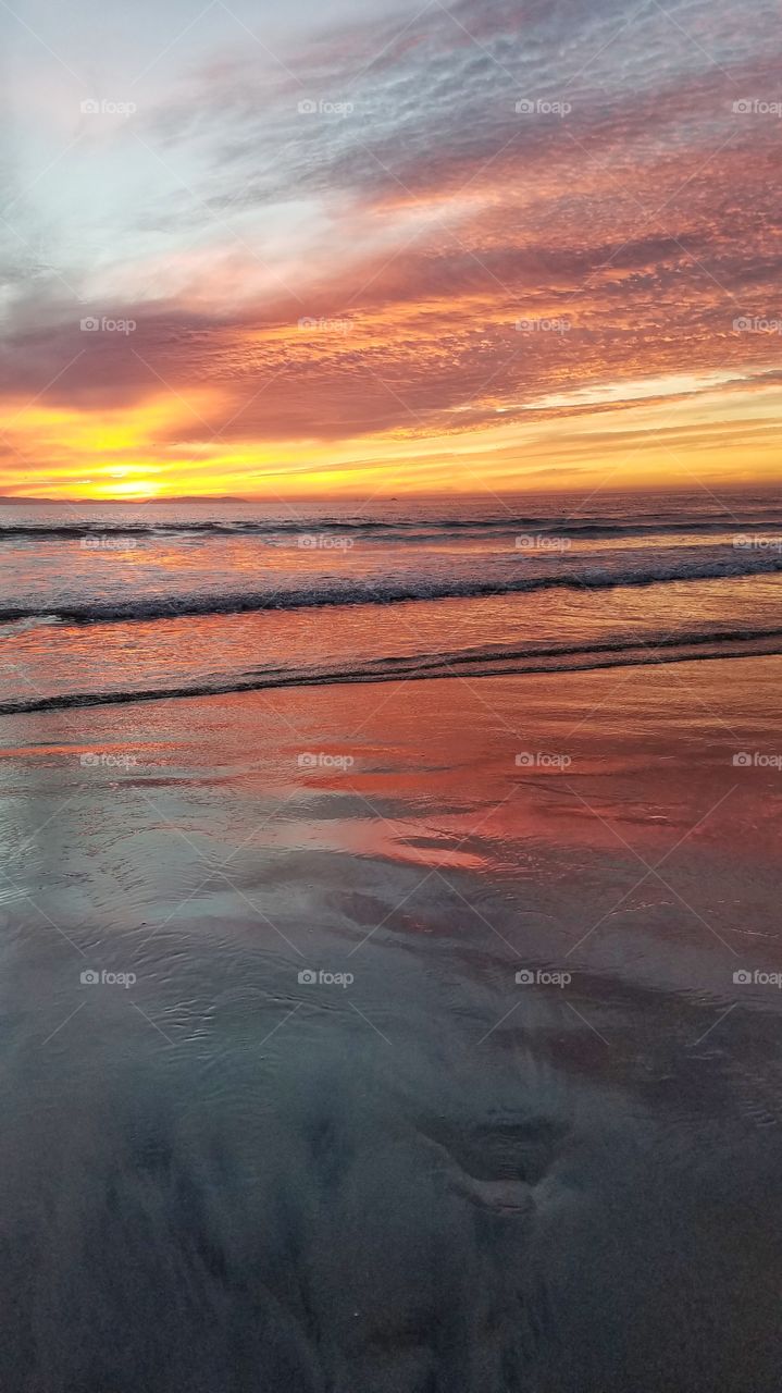 Beautiful sunset reflection