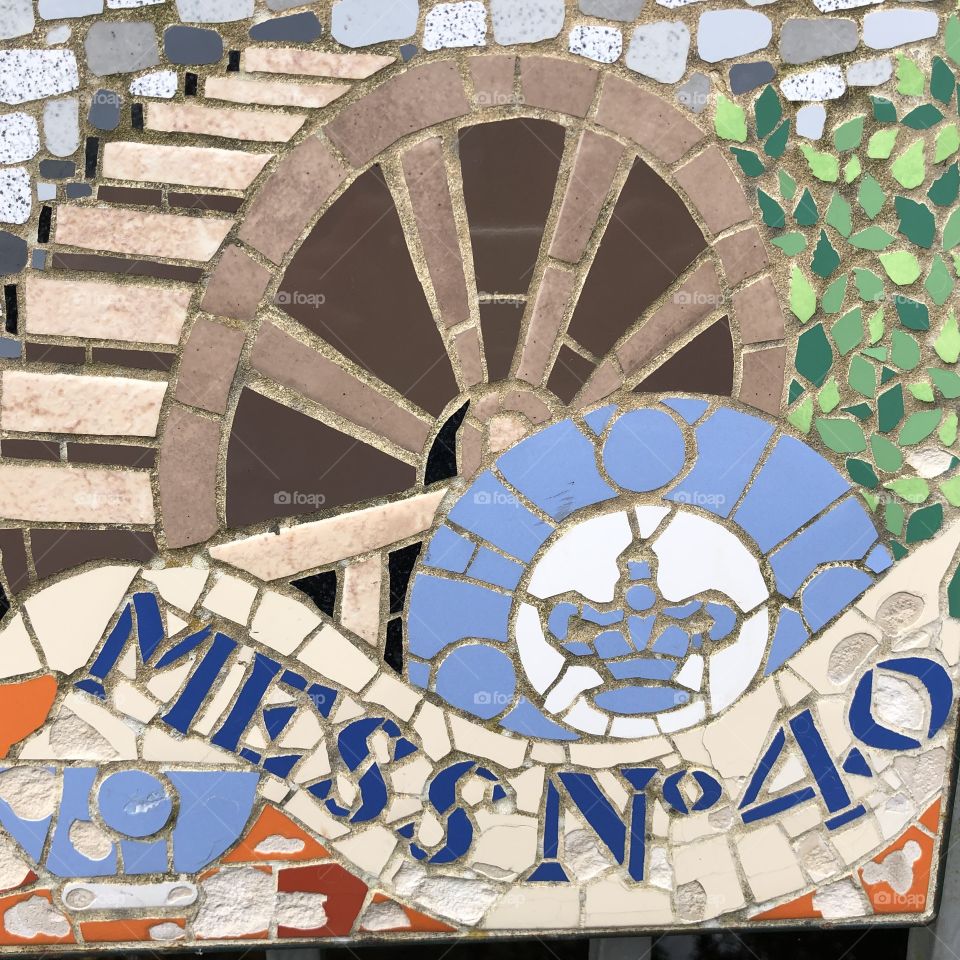 Artists impression of the water wheel from the near by craft Centre in Bovey Tracey on Devon, UK