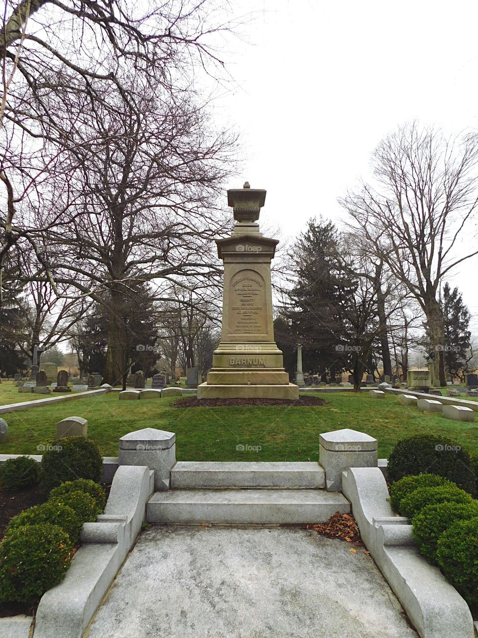 P. T. Barnum’s grave at Mountain Grove Cemetery in Fairfield, CT 