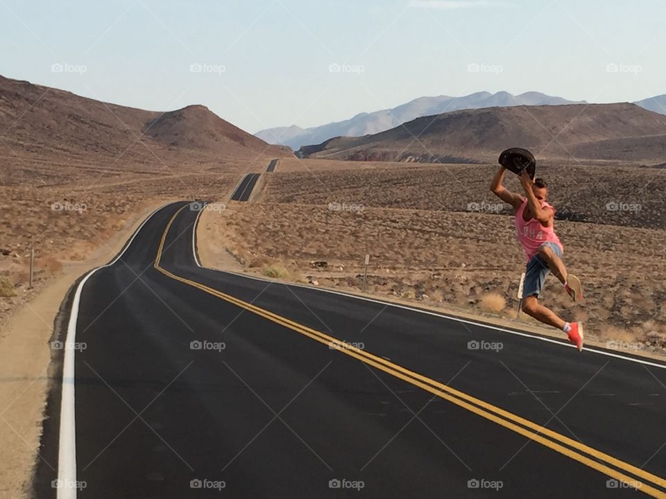 Man jumping on street