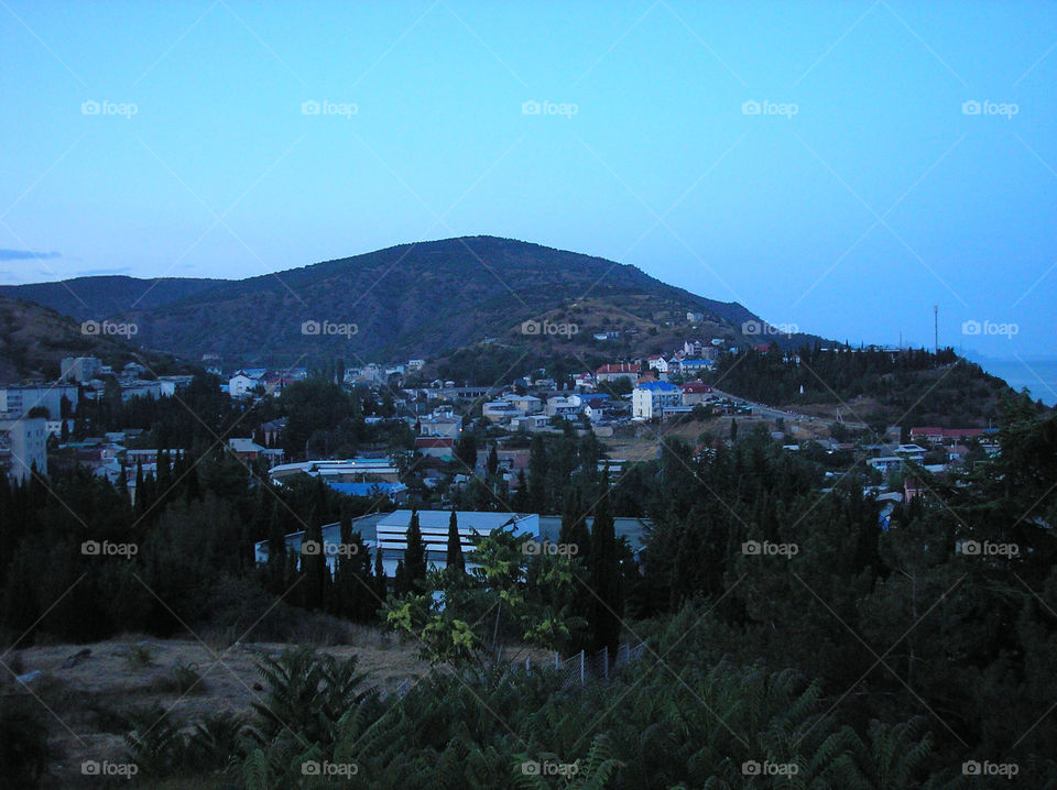 Cityscape on village in Crimea