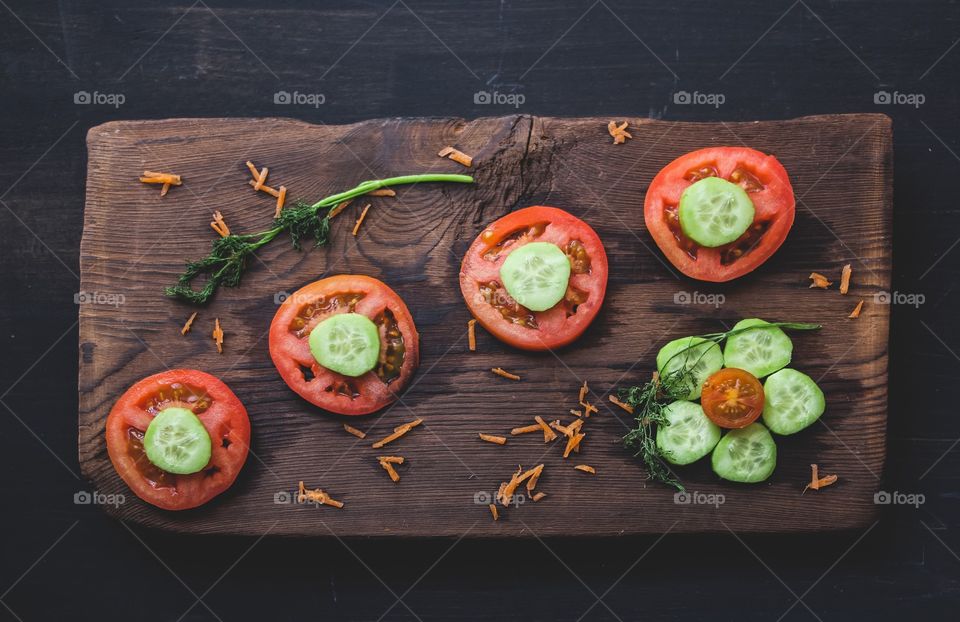 Vegetables .. tomato and cucumber