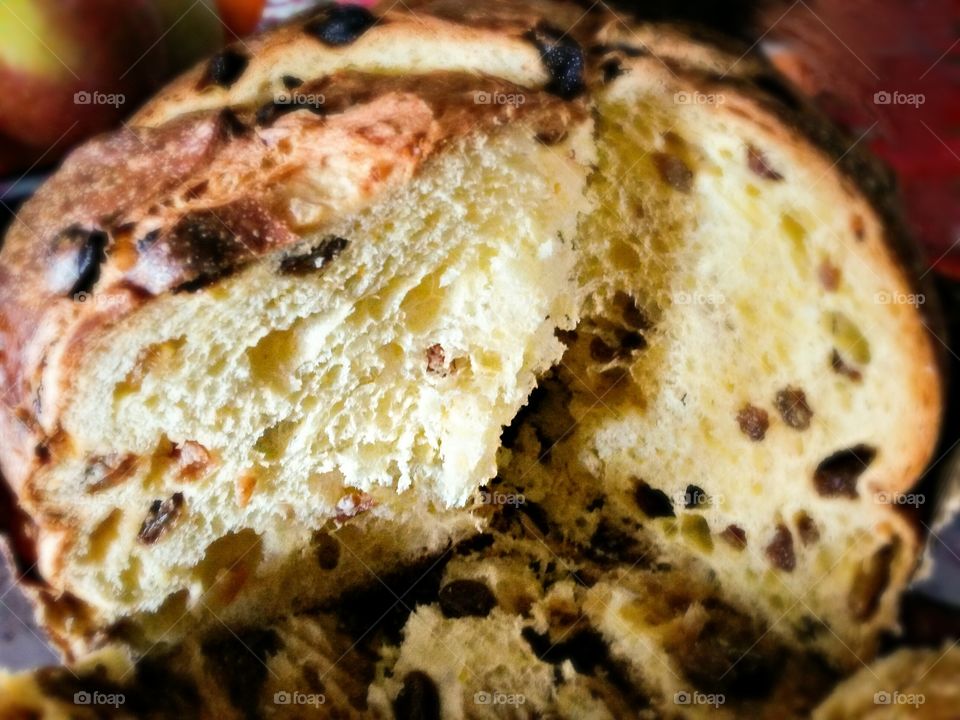 italian traditional panettone for christmas celebration