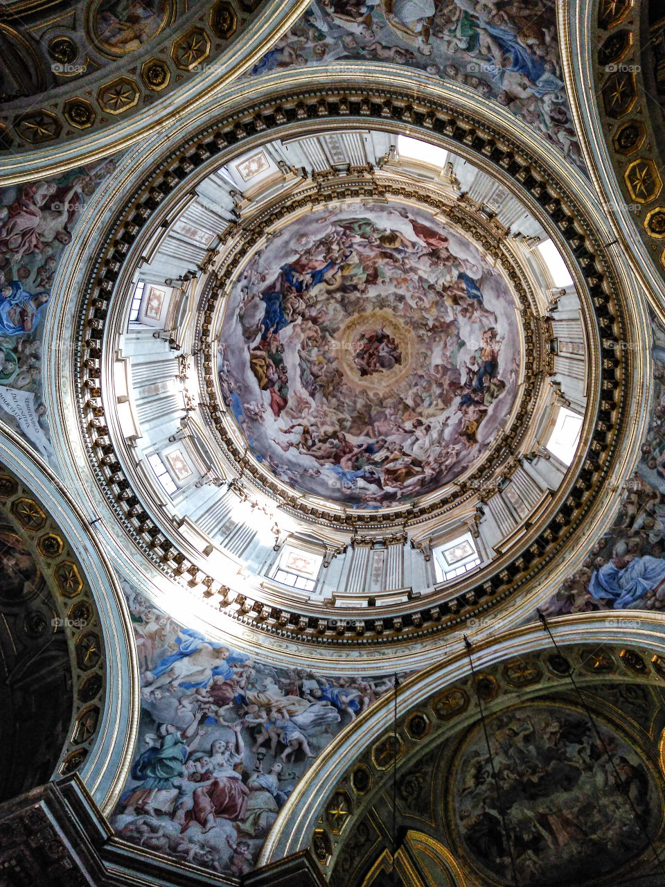 View of fresco on cathedral's dome