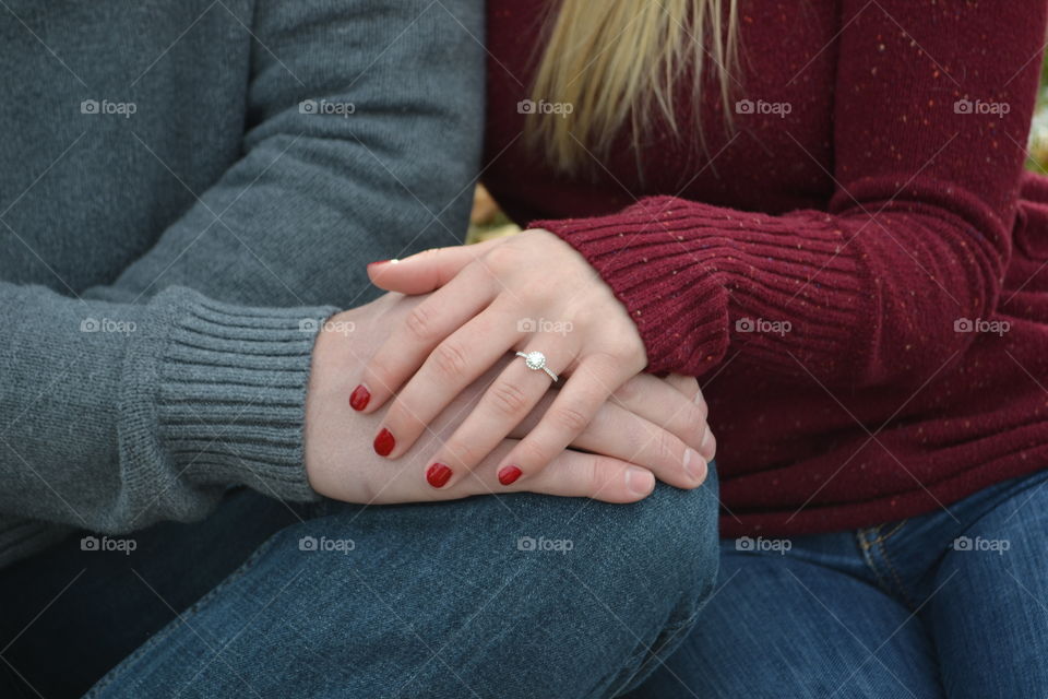 Engagement photos of the ring 