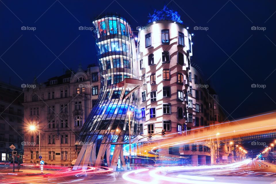 Long exposure night city