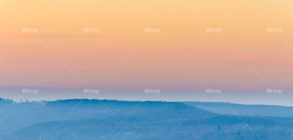 Lviv cityscape during the sunset