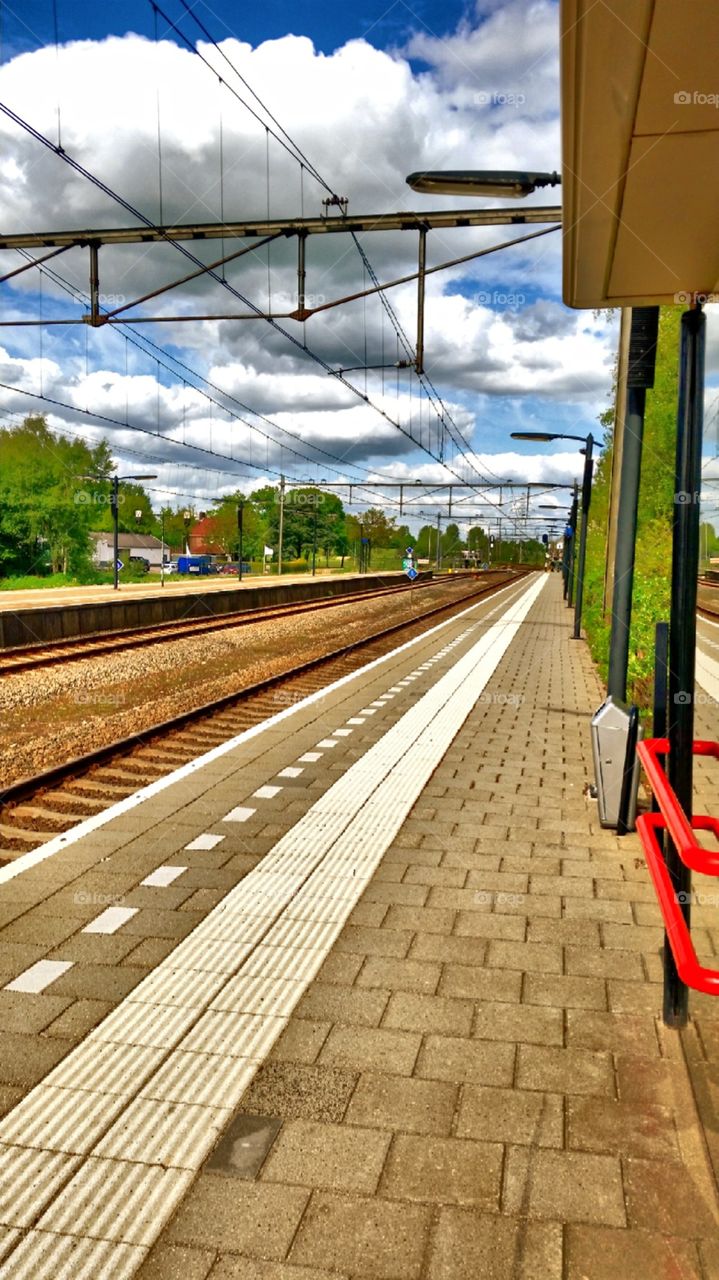 station Hoogeveen @ the netherlands. waiting for the train 