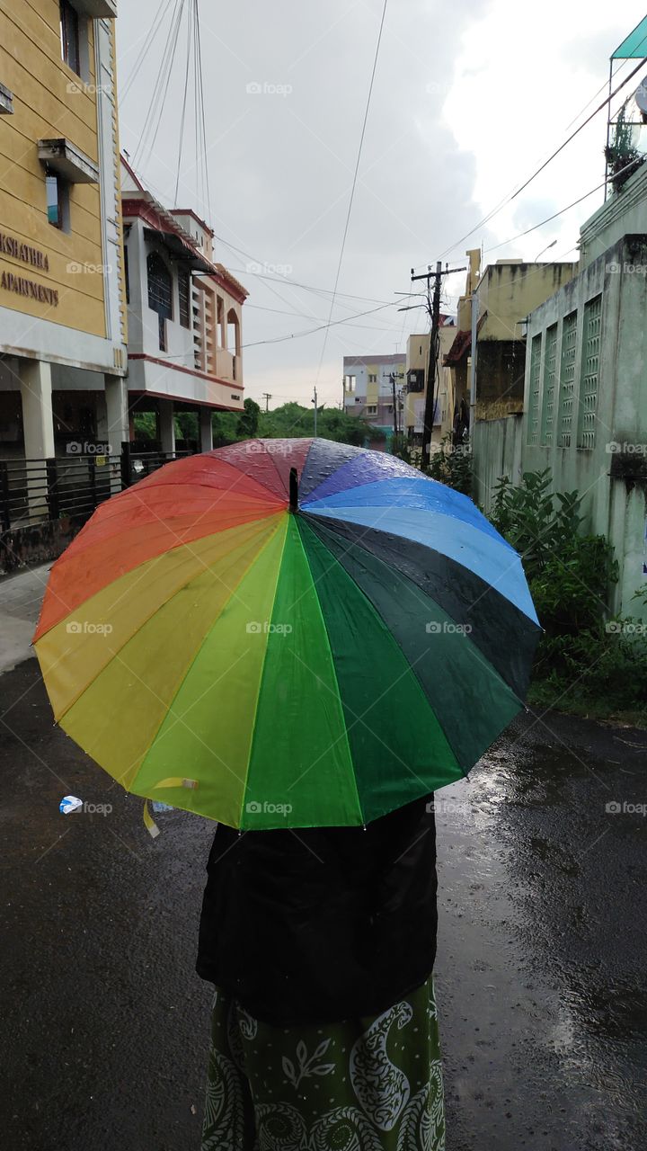 Time to walk with umbrella