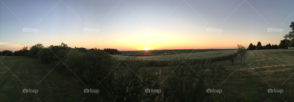 Summertime sunset in Iowa. 
