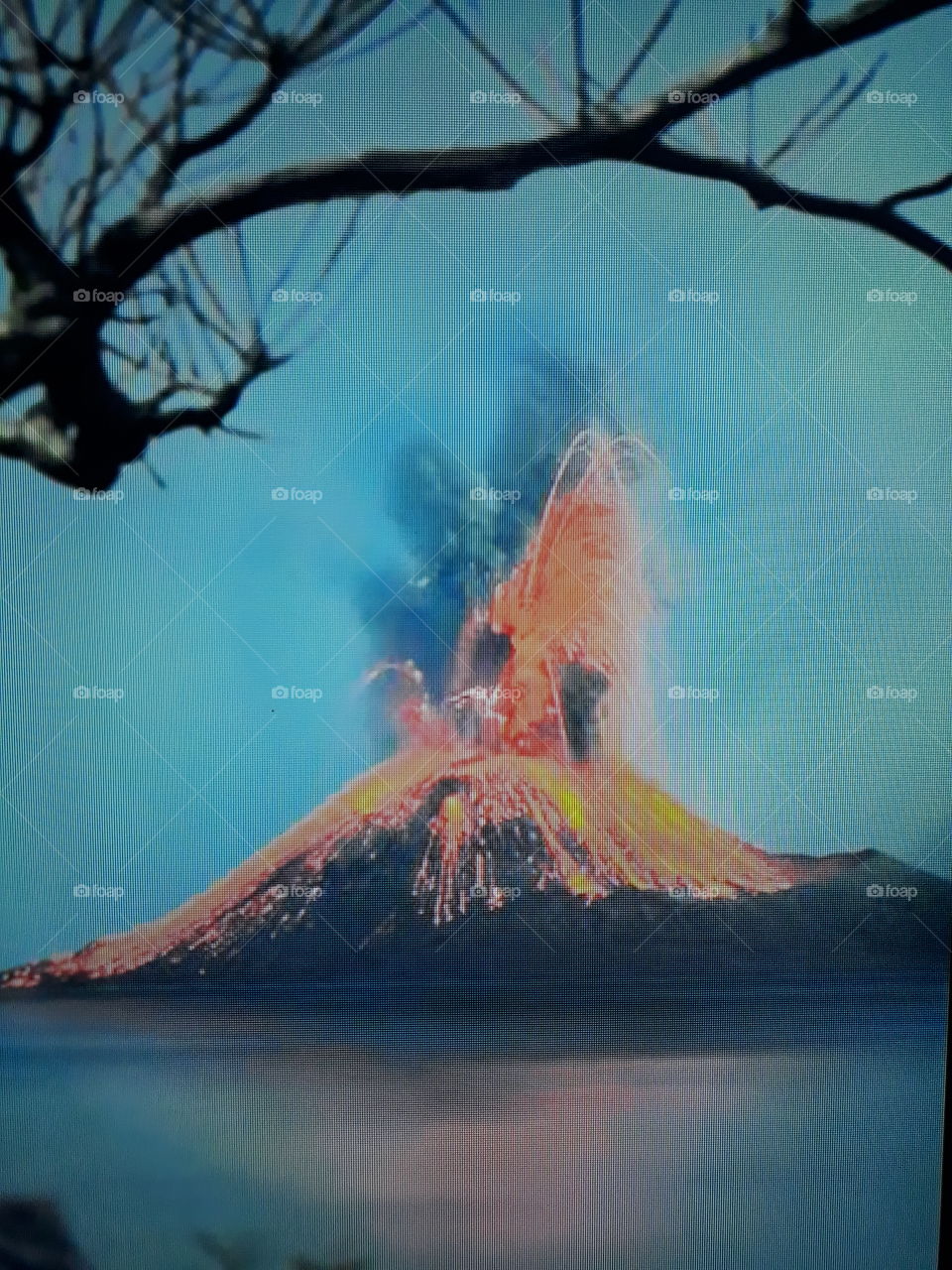 an erupting volcano
