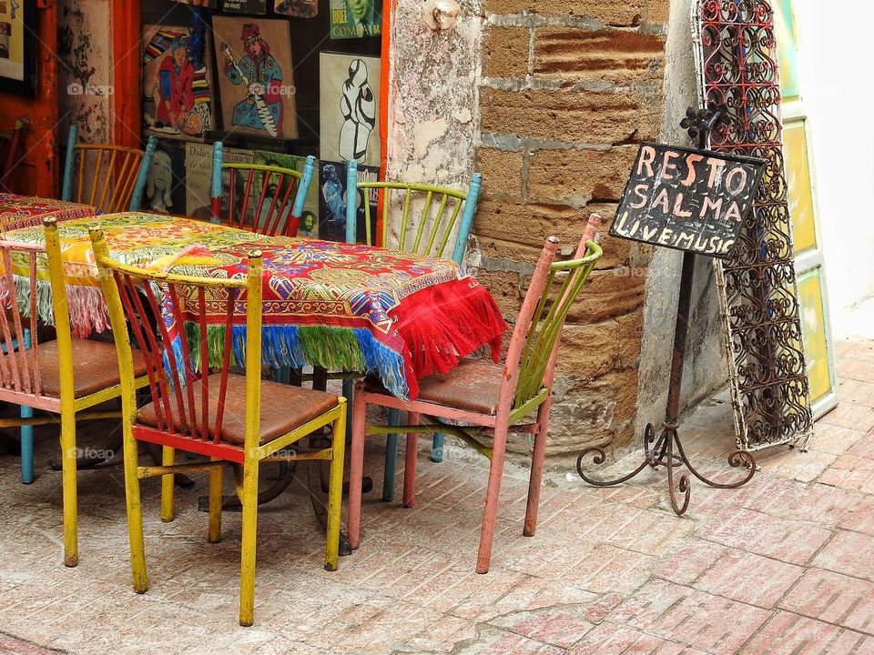 Colorful restaurant in Morocco