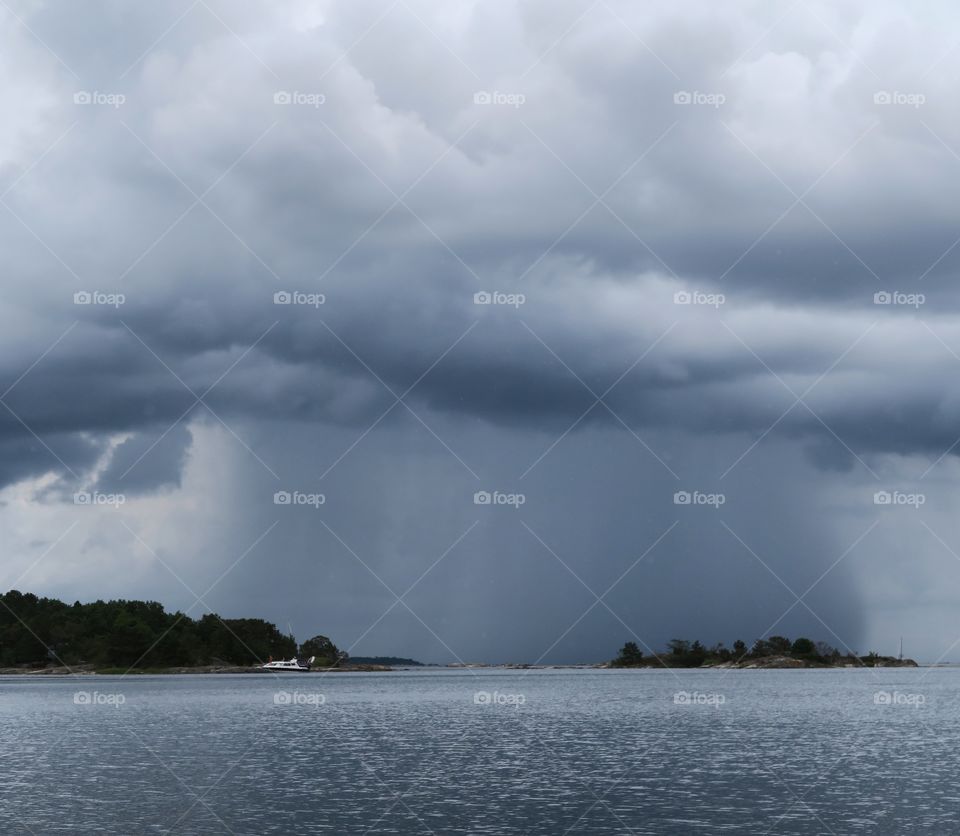 A weather front in Stockholm archipelago