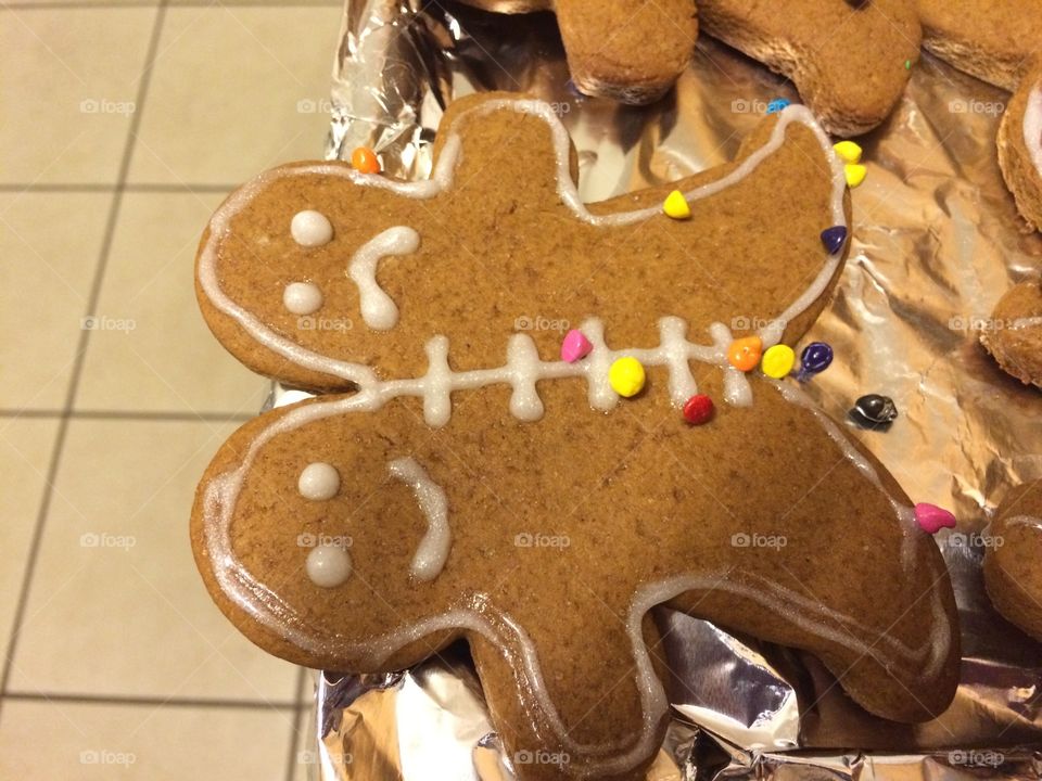 Conjoined gingerbread man cookies! 