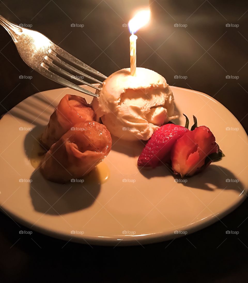 Birthday ice cream plate