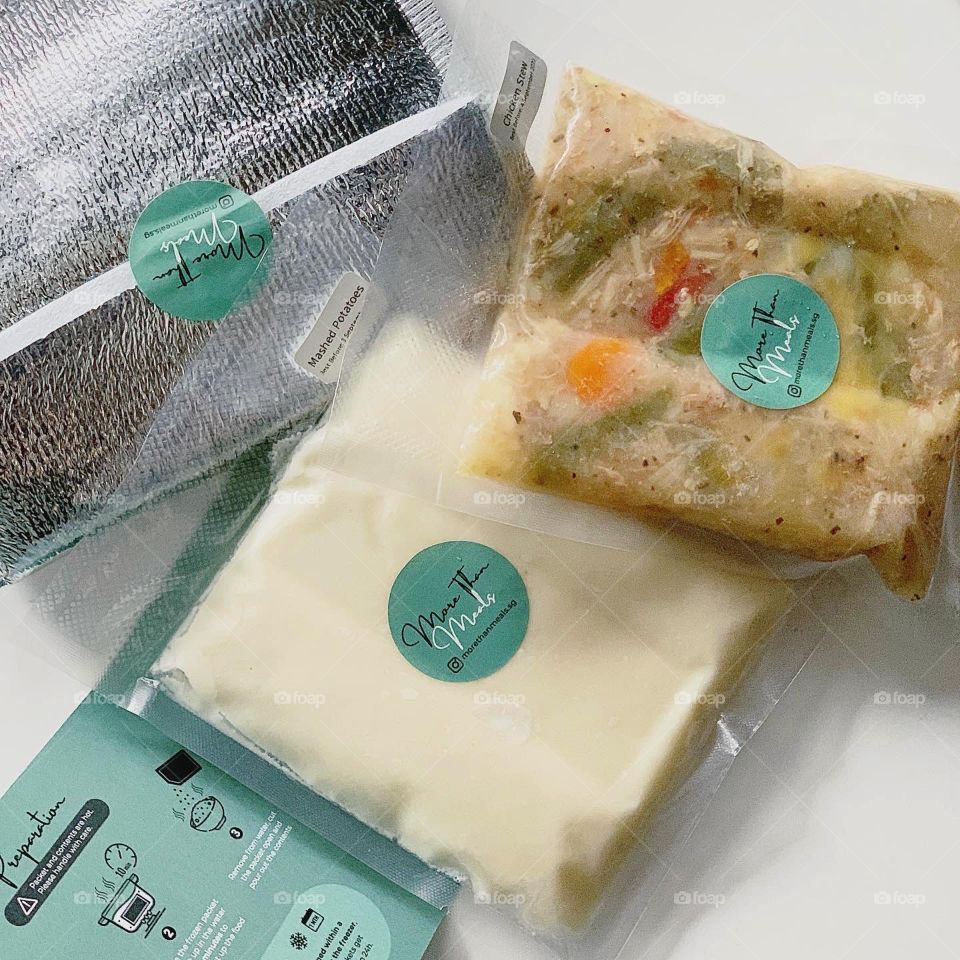 Frozen pre packed meal prep chicken stew 