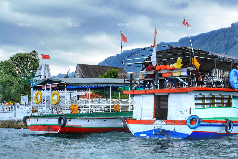 A pier in Samosir Island, Lake Toba, North Sumatra, Indonesia