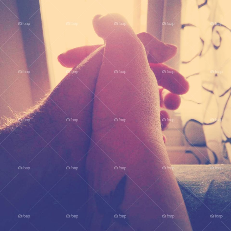 Love. My husband's hand and my hand