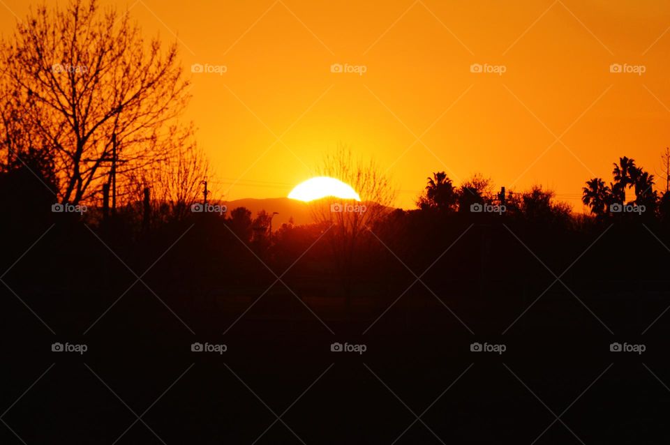 sunset over the horizon