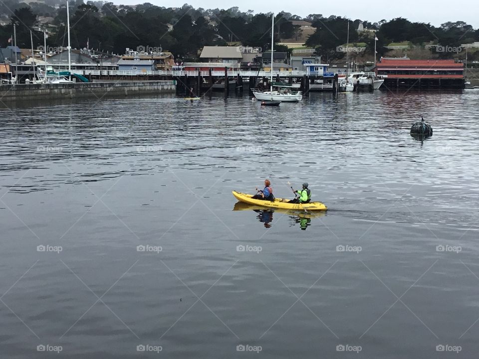 Memories of summer - Couple kayaking around the Monterey Bay