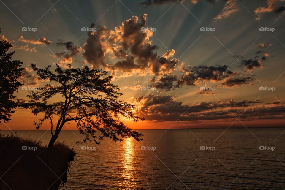 View of sea during sunset