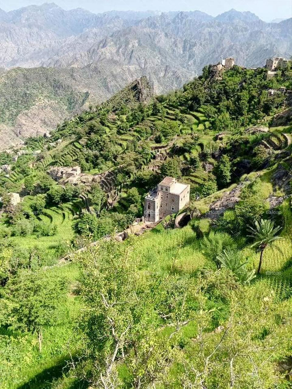 Glory be to God, the magnificent and picturesque view and the natural green trees are a view that is nothing more wonderful than it