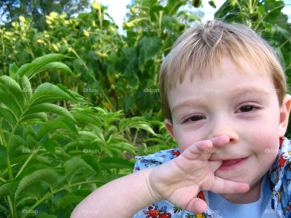 Toddler enjoying beautiful outdoors 