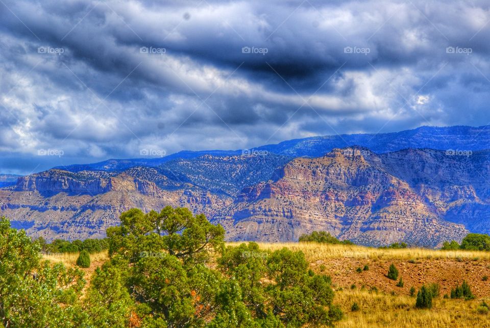 Storm clouds over the desert