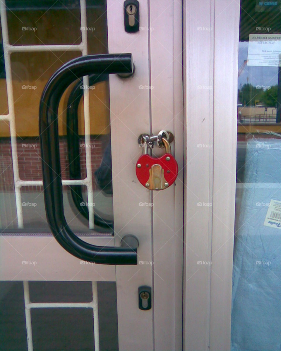 Padlock, door, funny