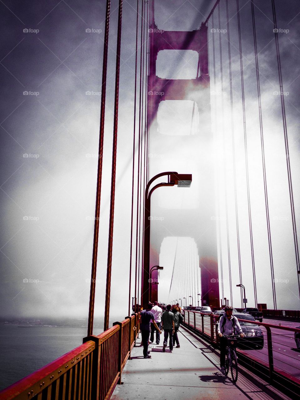  biking over Golden Gate