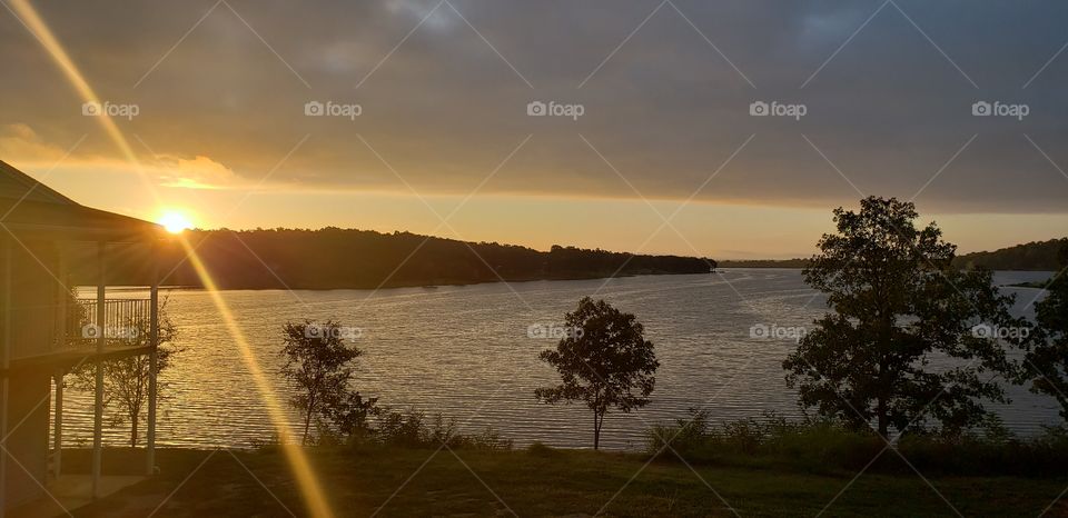 Sunrise over Crown Point Lake