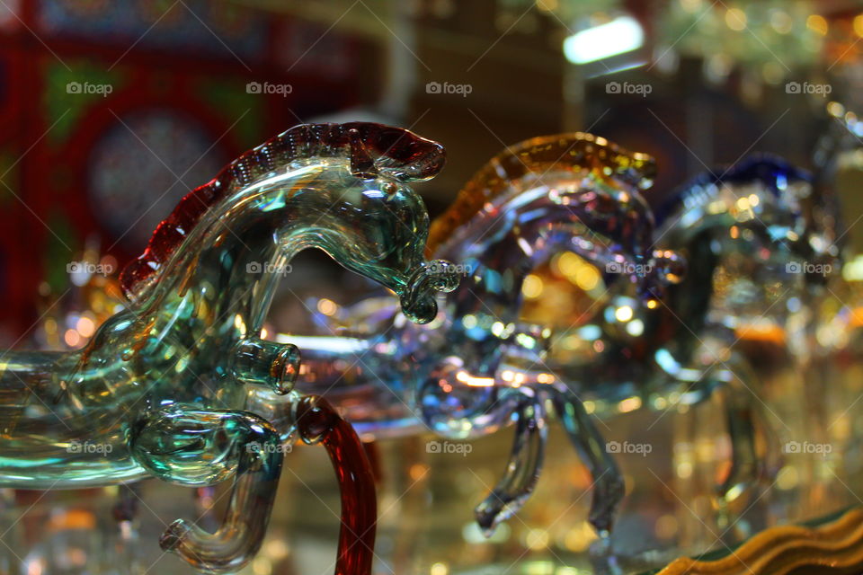 Macro Glass Horses